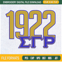 1922 Sigma Gamma Rho Embroidery Designs, Historically Black Colleges and Univers,Embroidery Design,Embroidery svg,Machin