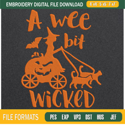 A Wee Bit Wicked Embroidery Designs, Halloween Machine Embroidery Design, Machin,Embroidery Design,Embroidery svg,Machin