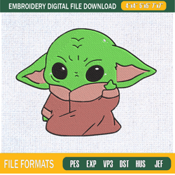 Baby Yoda Cute Hand Embroidery Designs, Baby Yoda Machine Embroidery Design, Mac,Embroidery Design,Embroidery svg,Machin