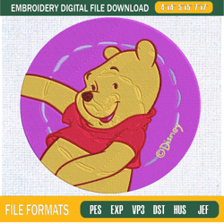 Circle Logo Winnie The Pooh Embroidery Designs, Winnie The Pooh Machine Embroide,Embroidery Design,Embroidery svg,Machin