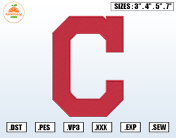 Cleveland Indians Embroidery Designs, MLB Logo Embroidery Files, Machine Embroidery Design File, Instant Download 1