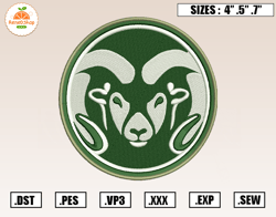 Colorado State Rams Embroidery Designs, NCAA Embroidery Design File Instant Download