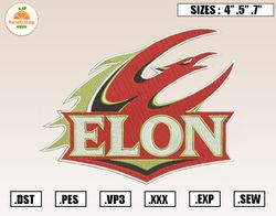 Elon Phoenix Embroidery Designs, NCAA Embroidery Design File Instant Download