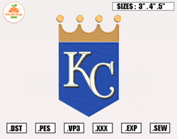 Kansas City Royals Embroidery Designs, MLB Logo Embroidery Files, Machine Embroidery Design File, Digital Download