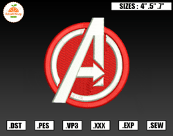 Logo Marvel s Avengers Embroidery Designs, Marval Embroidery Design File Instant Download