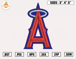 Los Angeles Angels Embroidery Designs, MLB Logo Embroidery Files, Machine Embroidery Design File, Digital Download
