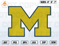 Michigan Wolverines Embroidery File, NCAA Teams Embroidery Designs, Machine Embroidery Design File