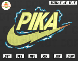 Nike x Pikachu Logo Embroidery Machine Designs Instant Digital Download Pes File
