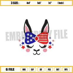 th of July embroidery design, Lama embroidery file, Instant download