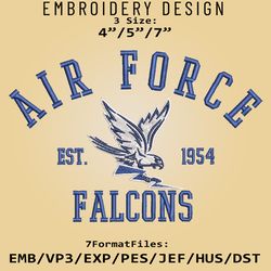 Air Force Falcons embroidery design, NCAA Logo Embroidery Files, NCAA Falcon, Machine Embroidery Pattern
