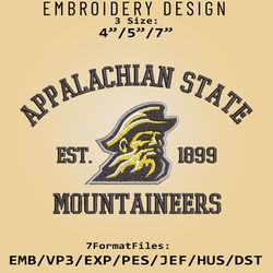 Appalachian State Mountaineers embroidery design, NCAA Logo Embroidery Files, NCAA Mountaineers