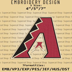 Arizona Diamondbacks MLB Embroidery Designs, MLB Logo Embroidery Files, MLB Diamondbacks, Machine Embroidery Pattern