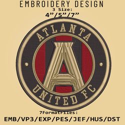 Atlanta United FC MLS Embroidery Designs, MLS Logo Embroidery Files, MLS Atlanta United FC, Embroidery Pattern