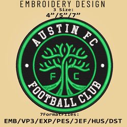 Austin FC MLS Embroidery Designs, MLS Logo Embroidery Files, MLS Austin FC, Embroidery Pattern
