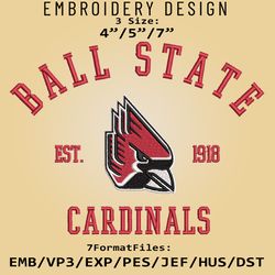 Ball State Cardinals embroidery design, NCAA Logo Embroidery Files, NCAA Ball State Cardinal, Machine Embroidery Pattern
