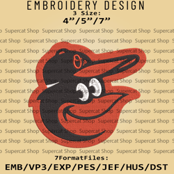 Baltimore Orioles MLB Embroidery Designs, MLB Logo Embroidery Files, MLB Baltimore Orioles, Machine Embroidery Pattern