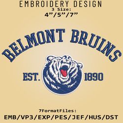 Belmont Bruins embroidery design, NCAA Logo Embroidery Files, NCAA Bruins, Machine Embroidery Pattern