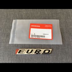 Honda Genuine Euro Black & Chrome Rear Emblem Badge for Civic Type R Euro
