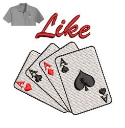 Aces playing cards Embroidery logo for Polo Shirt,logo Embroidery, Embroidery design, logo Nike Embroidery