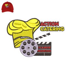 Action Catering Embroidery logo for Cap,logo Embroidery, Embroidery design, logo Nike Embroidery