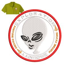 Alien patch Embroidery logo for Polo Shirt,logo Embroidery, Embroidery design, logo Nike Embroidery