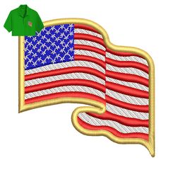 American Flag Embroidery logo for Polo Shirt,logo Embroidery, Embroidery design, logo Nike Embroidery,logo Embroidery, E