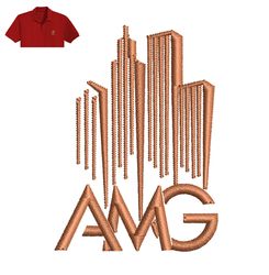 AMG Letter Embroidery logo for Polo Shirt,logo Embroidery, Embroidery design, logo Nike Embroidery