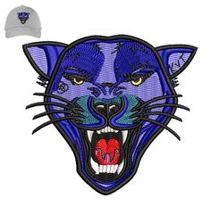 Angry Panther Embroidery logo for Cap,logo Embroidery, Embroidery design, logo Nike Embroidery