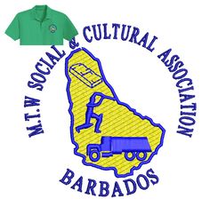Association Barbados Embroidery logo for Polo Shirt,logo Embroidery, Embroidery design, logo Nike Embroidery