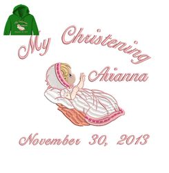 Baby Christening Embroidery logo for Hoodie,logo Embroidery, Embroidery design, logo Nike Embroidery
