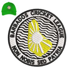 Barbados Cricket Embroidery logo for Cap,logo Embroidery, Embroidery design, logo Nike Embroidery