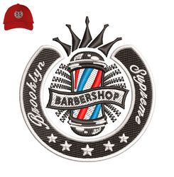 Barbershop Embroidery logo for Cap,logo Embroidery, Embroidery design, logo Nike Embroidery