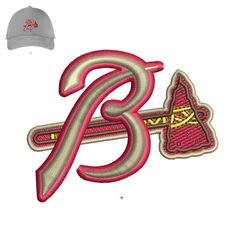 Baseball Braves 3d puff Embroidery logo for Cap,logo Embroidery, Embroidery design, logo Nike Embroidery