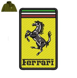 Best Ferrari Embroidery Logo For Jacket,logo Embroidery, Embroidery design, logo Nike Embroidery