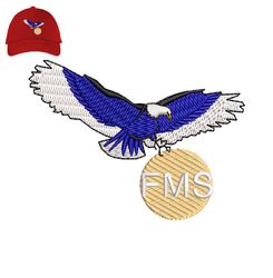 Bird FMS Embroidery logo for Cap,logo Embroidery, Embroidery design, logo Nike Embroidery