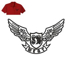 Black Owl Embroidery logo for Polo Shirt,logo Embroidery, Embroidery design, logo Nike Embroidery