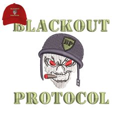 Blackout Protocol Embroidery logo for Cap,logo Embroidery, Embroidery design, logo Nike Embroidery