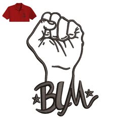 BLM Fist Embroidery logo for Polo Shirt,logo Embroidery, Embroidery design, logo Nike Embroidery