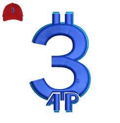 Blue Number Embroidery logo for Cap,logo Embroidery, Embroidery design, logo Nike Embroidery