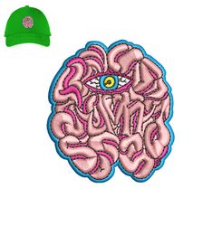 Brain Gooey Eye Embroidery logo for Cap,logo Embroidery, Embroidery design, logo Nike Embroidery