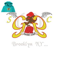 Brooklyn Ny Embroidery logo for Hoodie,logo Embroidery, Embroidery design, logo Nike Embroidery