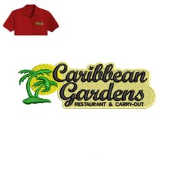 Caribbean gardens Embroidery logo for Polo Shirt,logo Embroidery, Embroidery design, logo Nike Embroidery