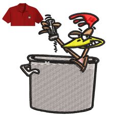 Cartoon Chicken Embroidery logo for Polo Shirt,logo Embroidery, Embroidery design, logo Nike Embroidery