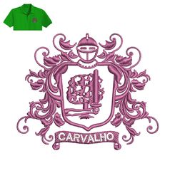 Carvalho Embroidery logo for Polo Shirt,logo Embroidery, Embroidery design, logo Nike Embroidery