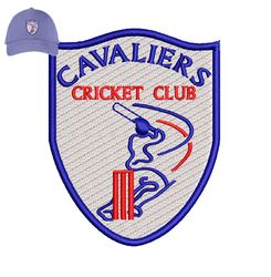 Cavaliers Cricket Embroidery logo for Cap,logo Embroidery, Embroidery design, logo Nike Embroidery