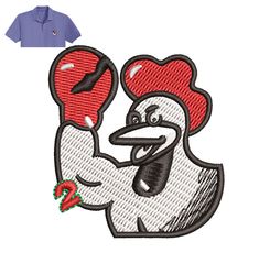 Chicken Boxing Embroidery logo for Polo Shirt,logo Embroidery, Embroidery design, logo Nike Embroidery
