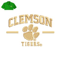 Clemson Tigers Embroidery logo for Polo Shirt ,logo Embroidery, Embroidery design, logo Nike Embroidery