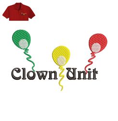 Clown Unit Embroidery logo for Polo Shirt,logo Embroidery, Embroidery design, logo Nike Embroidery,logo Embroidery, Embr