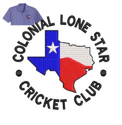 Colonial Lone star Embroidery logo for Polo Shirt,logo Embroidery, Embroidery design, logo Nike Embroidery