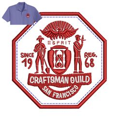 Craftsman Guild Embroidery Logo For Polo Shirt,logo Embroidery, Embroidery design, logo Nike Embroidery